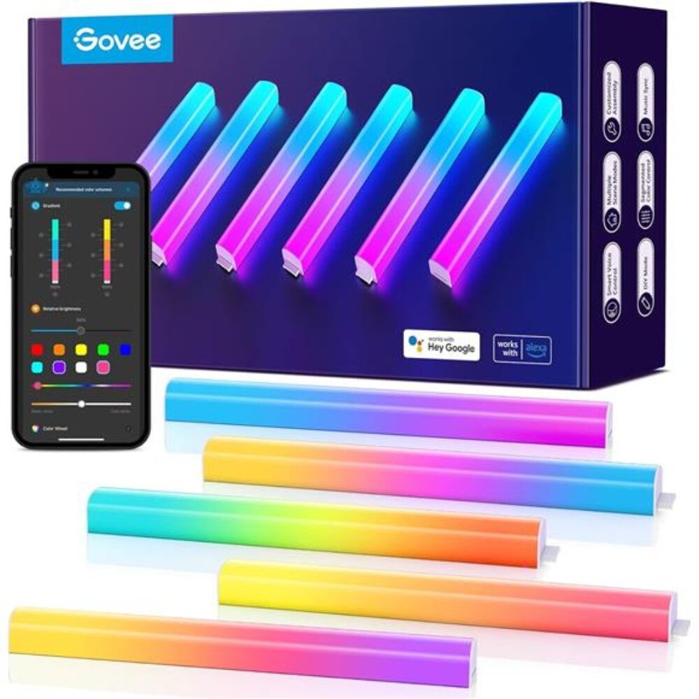 Govee Glide Wall Lights, RGBIC LED Lights, Smart Gaming Lights Works
